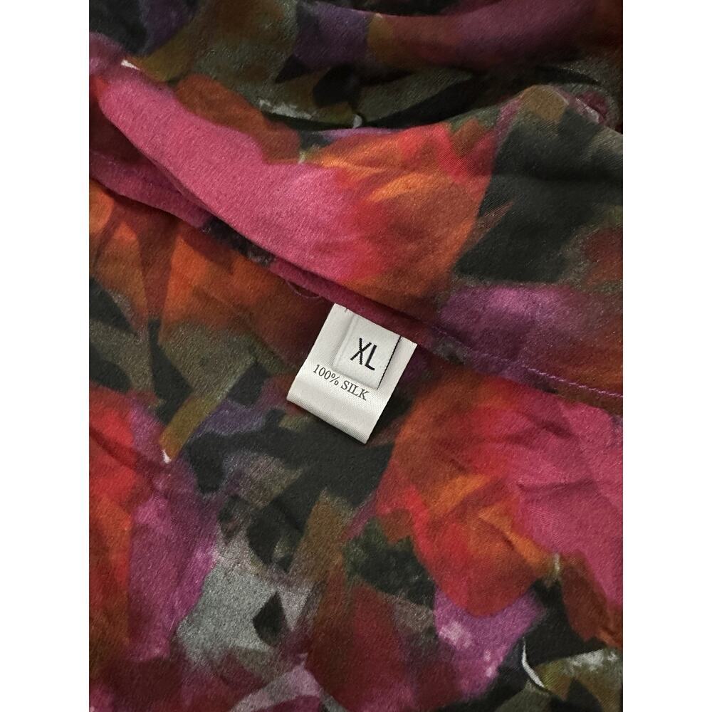 NWT Carol Coelho The Poppy Silk Satin Charmeuse Short Kimono Size XL - Picture 9 of 10